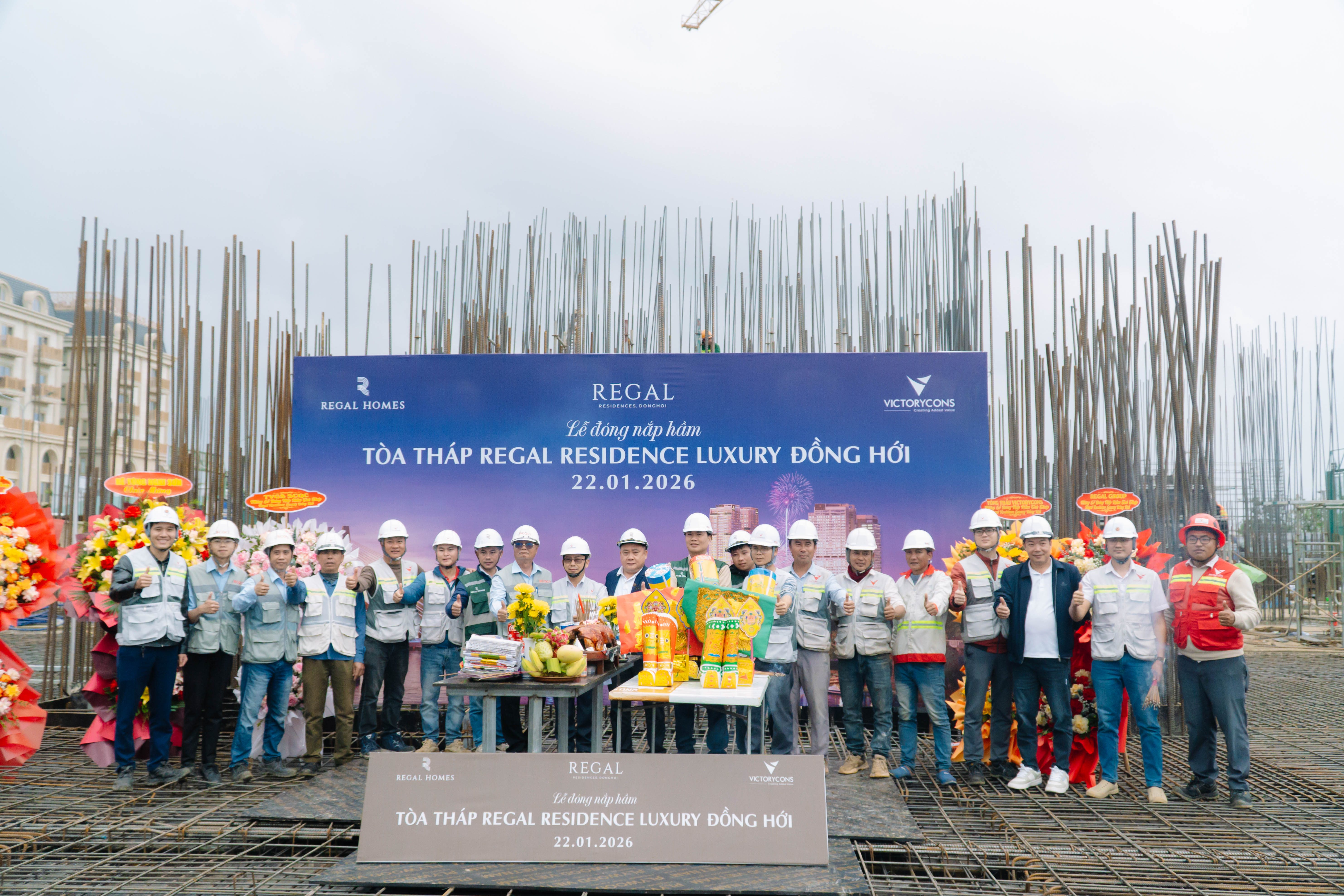 Regal Residence Đồng Hới – Tháp Luxury hoàn thành đóng nắp hầm